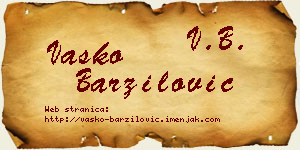 Vasko Barzilović vizit kartica